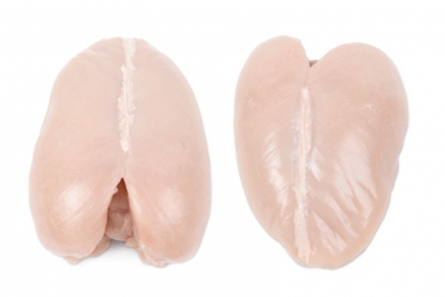 Whole breast, bone-in, without skin ( tender chicken )
